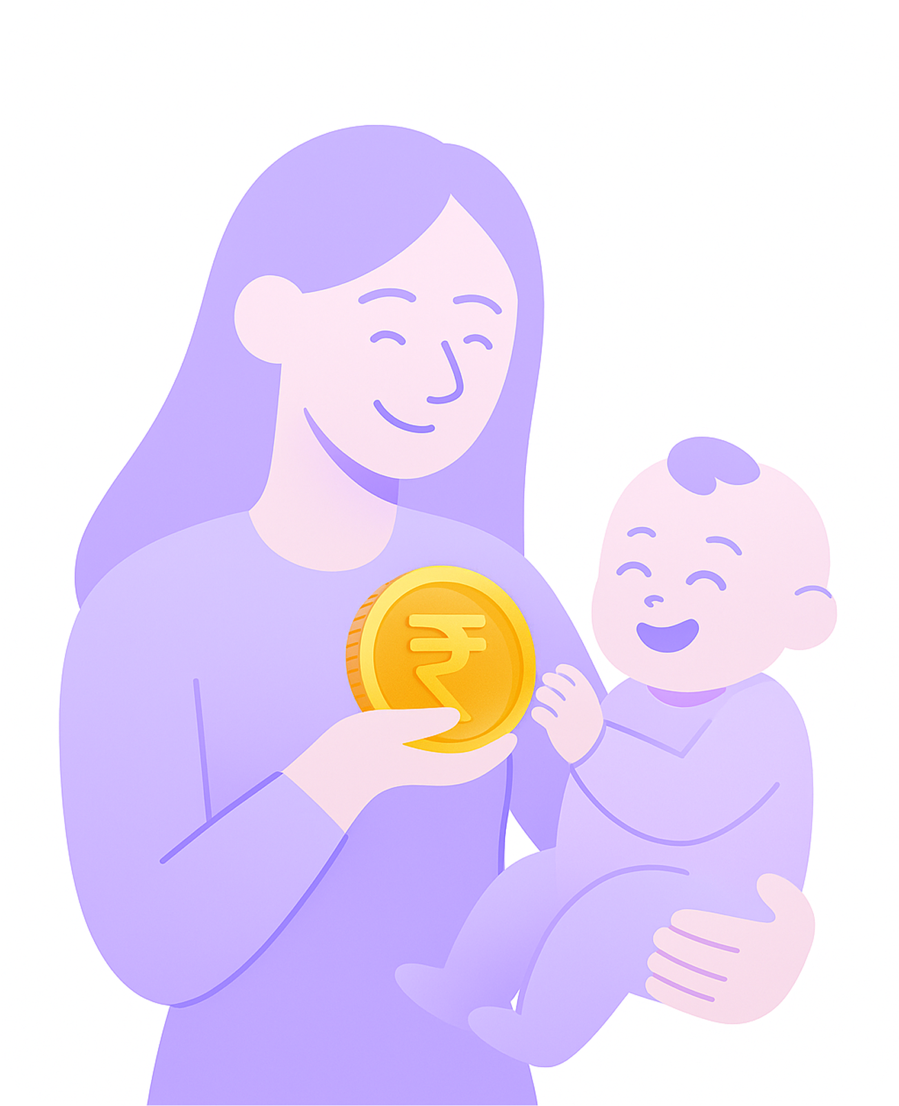 Mother and child illustration